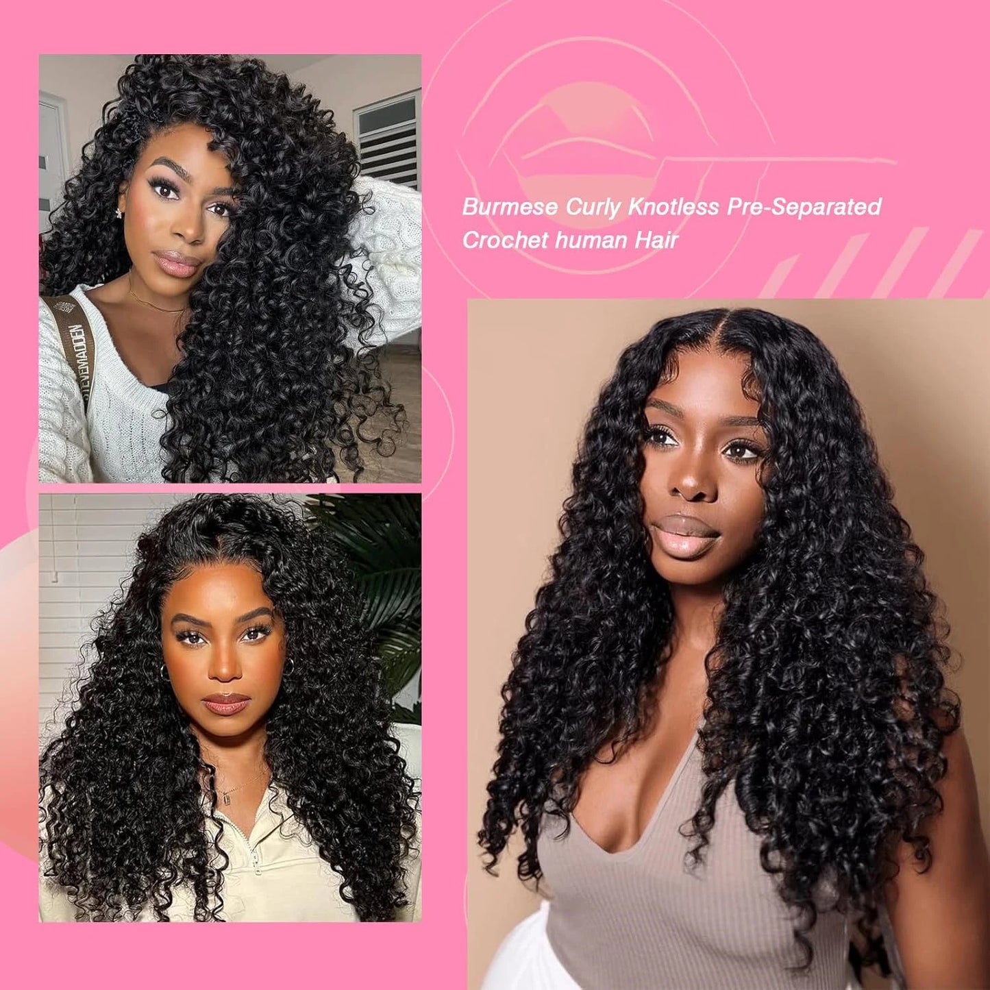 Burmese Curly & Body Wave Miracle Knots — 100% Human Hair
