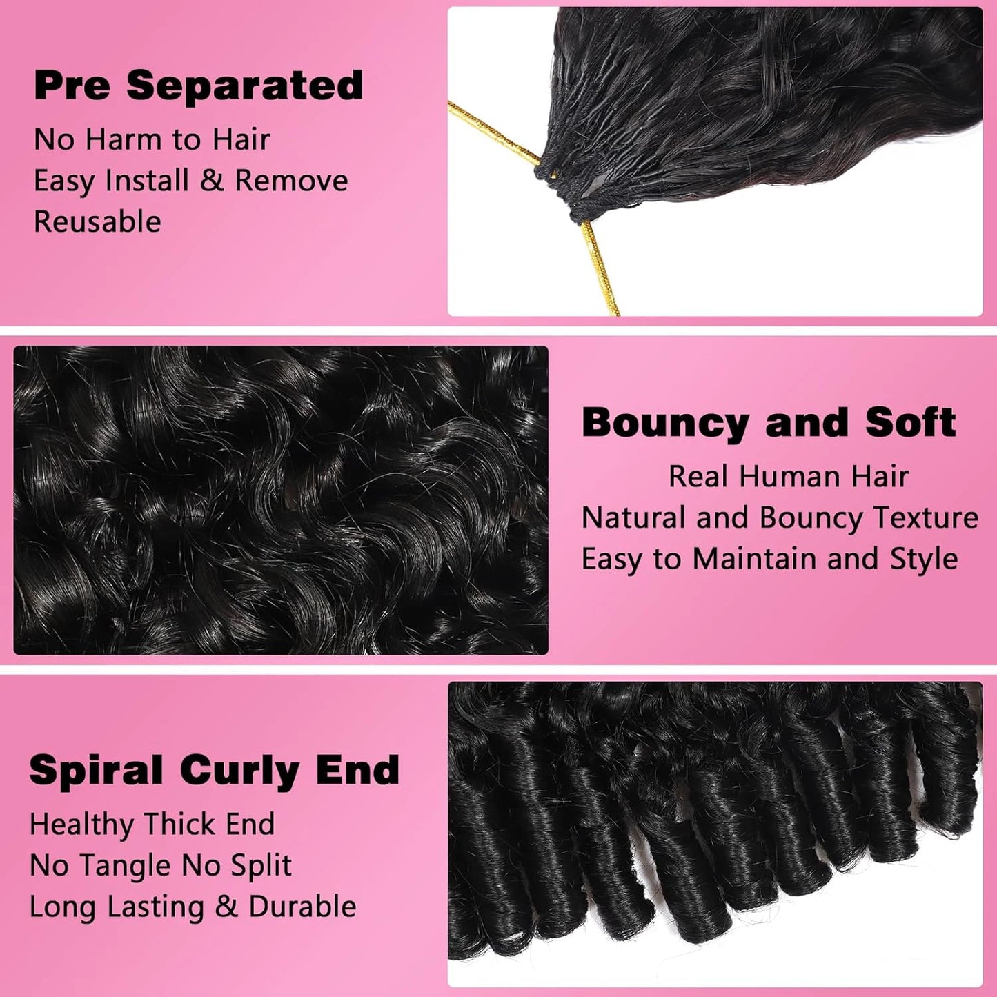 Burmese Curly & Body Wave Miracle Knots — 100% Human Hair